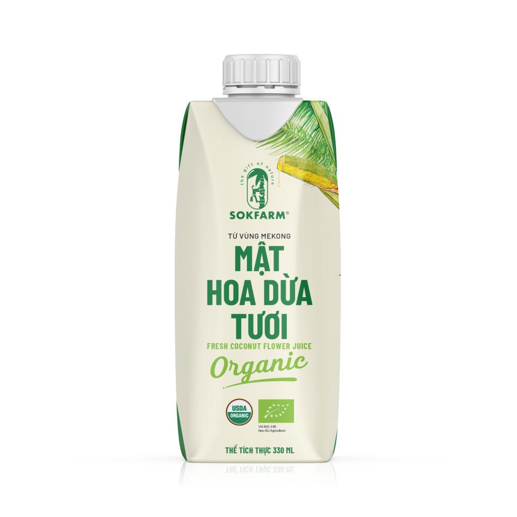 Mật hoa dừa tươi Organic Sokfarm 330ml